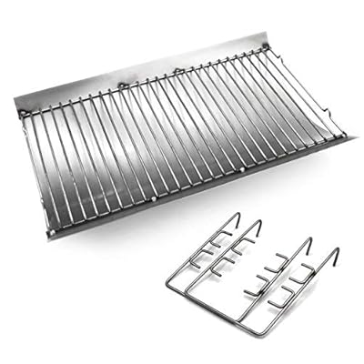 Hongso 27 Inches Ash Pan Fits Chargriller 1224, 1324, 2121, 2222, 2727, 2828, 2929 Charcoal Grills, Charbroil 17302056 Grill Repair Replacement Part with Fire Grate Hanger
