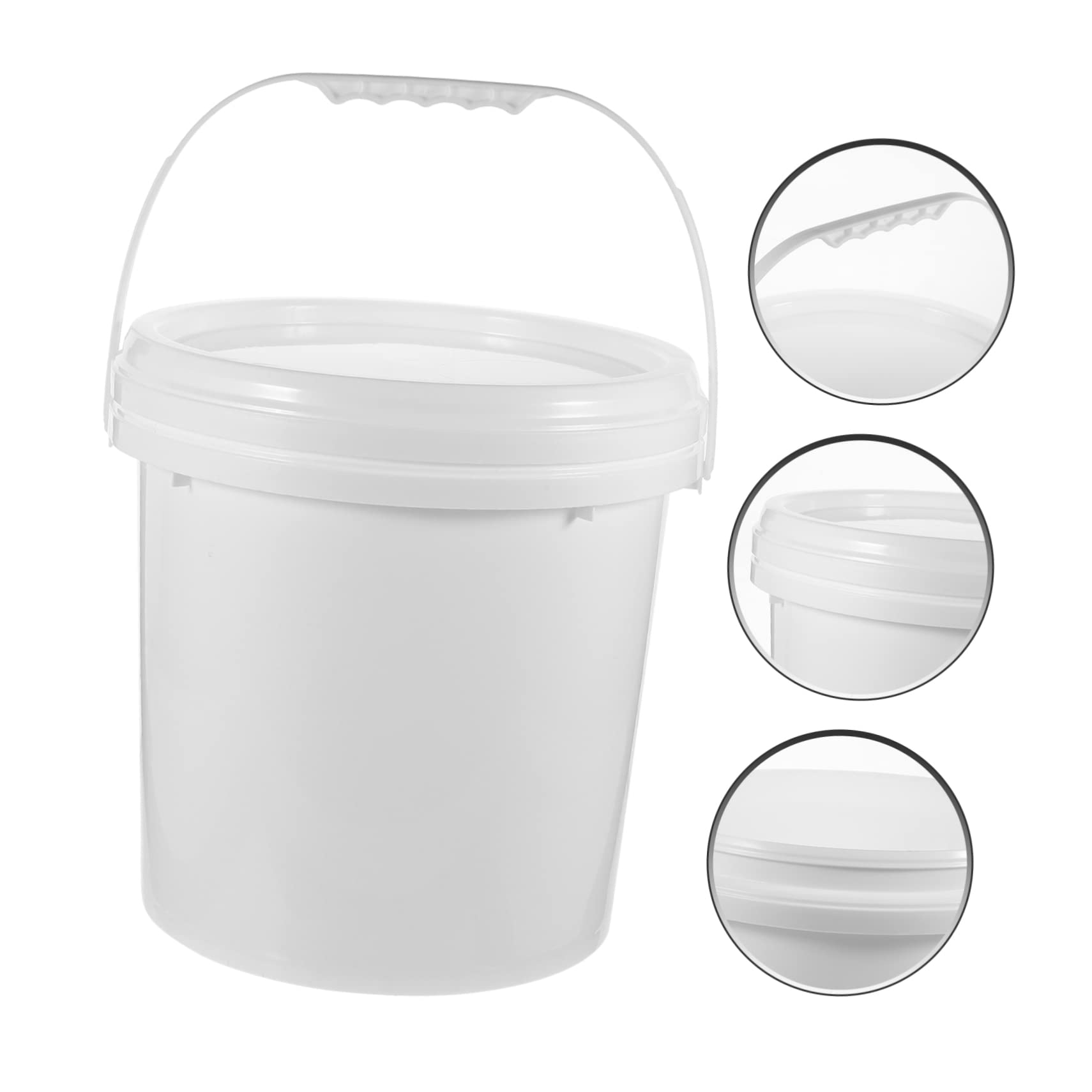 Cubo para Pintura Blanco Hdpe de 10 L con Tapa, Alta Resistencia | Redondo, para Embalaje de Pintura y Uso Diario, Resistente a Caídas, Apto para Aceite y Agua
