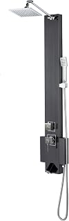 Blue Ocean 48 inch SPS824A Stainless Steel Shower Panel Tower with Rainfall Shower Head and Spout (Matte Black)