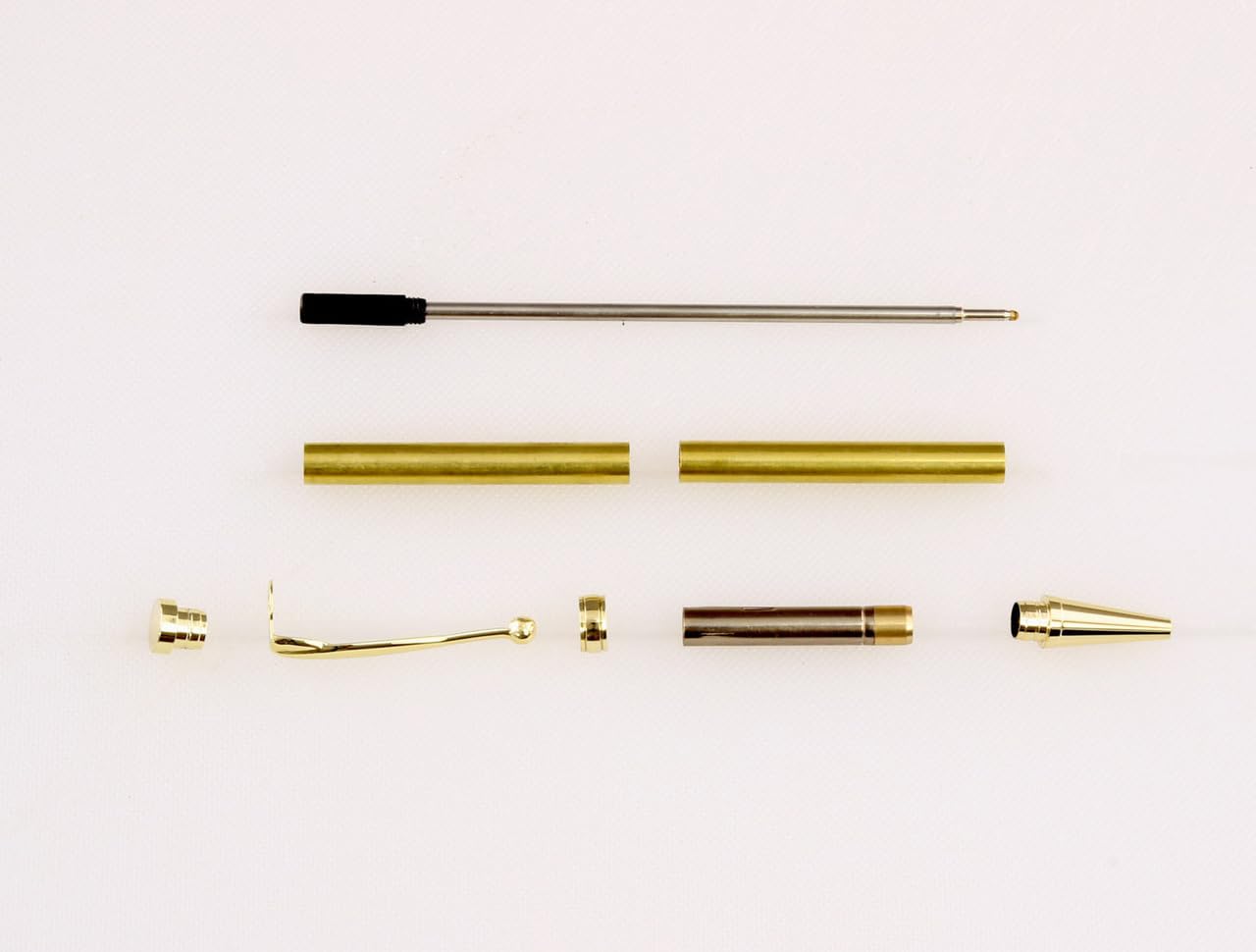 Lot de 10 stylos torsadés pour tournage sur bois (nickel)