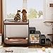 Saudism Pet Bunk Bed with Removable Stairs and 2 Drawers, Dogs/Cats Window Perch, Dog Window Seat with Soft Cushion, Ultra-Shallow Steps, Sturdy Metal Frame, Non-Slip, Load Capacity 60 LBS