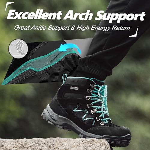 Image of R CORD Hiking Boots Women Waterproof Womens Hiking Boots for Outdoor Trekking Camping Trail Outdoor Hiking Shoes for Women