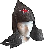 Russian Gray Wool Felt Budenovka Red Army Military Style Hat for Sauna Banya Steamroom