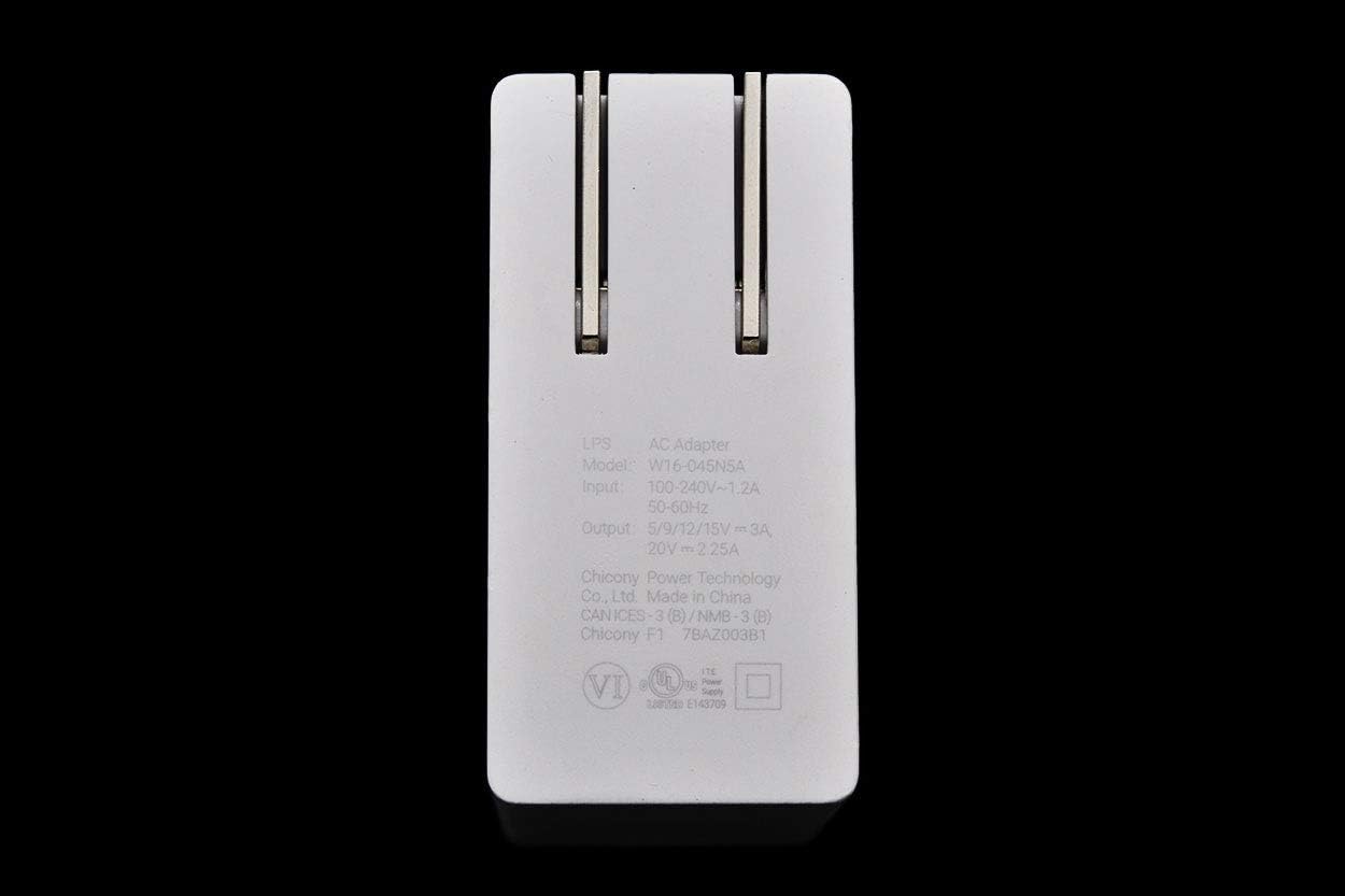 Free Shipping 🛒 New OEM Compatible with Google Pixelbook 45W USB-C Type Charger and Cable, Model W16-045N5A (US Plug Adapter+USB Cable)