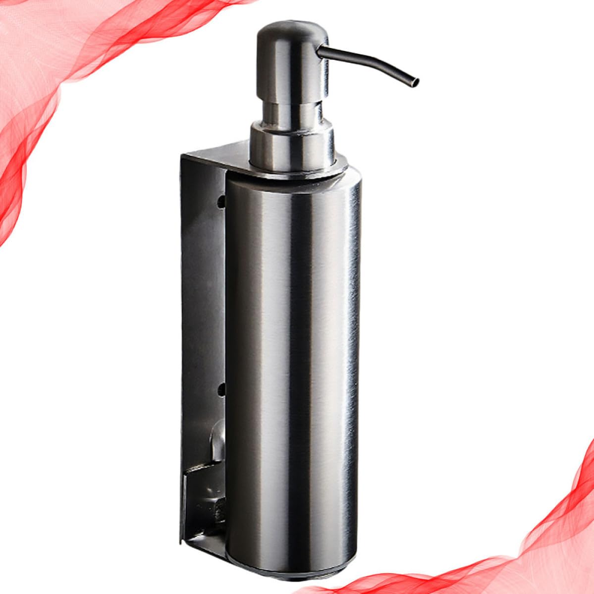 TEHAUX Dispensador de Jabón de Acero Inoxidable Plata Montado en Pared, Dispensador de Gel y Champú, para Loción y Emulsión, Uso Doméstico, Baño y Ducha