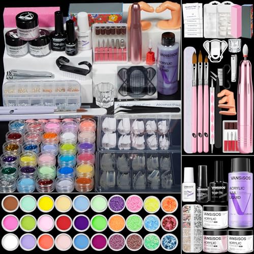 Acrylic Nail Kit for Beginners with Everything: Professional Nail Kit with Drill and Acrylic Powder...