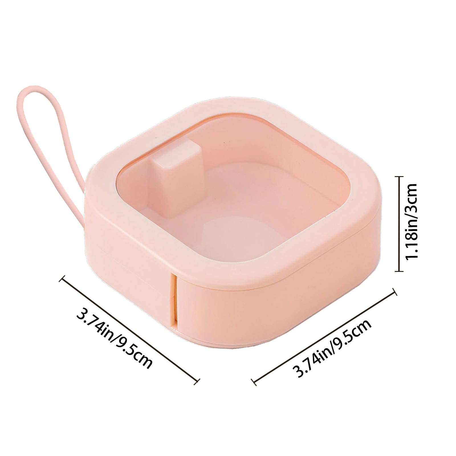 WEIMU 2-Pack Hair Tie and Cotton Swab Storage Box (With Lid) - Portable Hair Accessory Storage Box, Cotton Swab Holder for Bathroom, Dressing Table, Travel - Pink