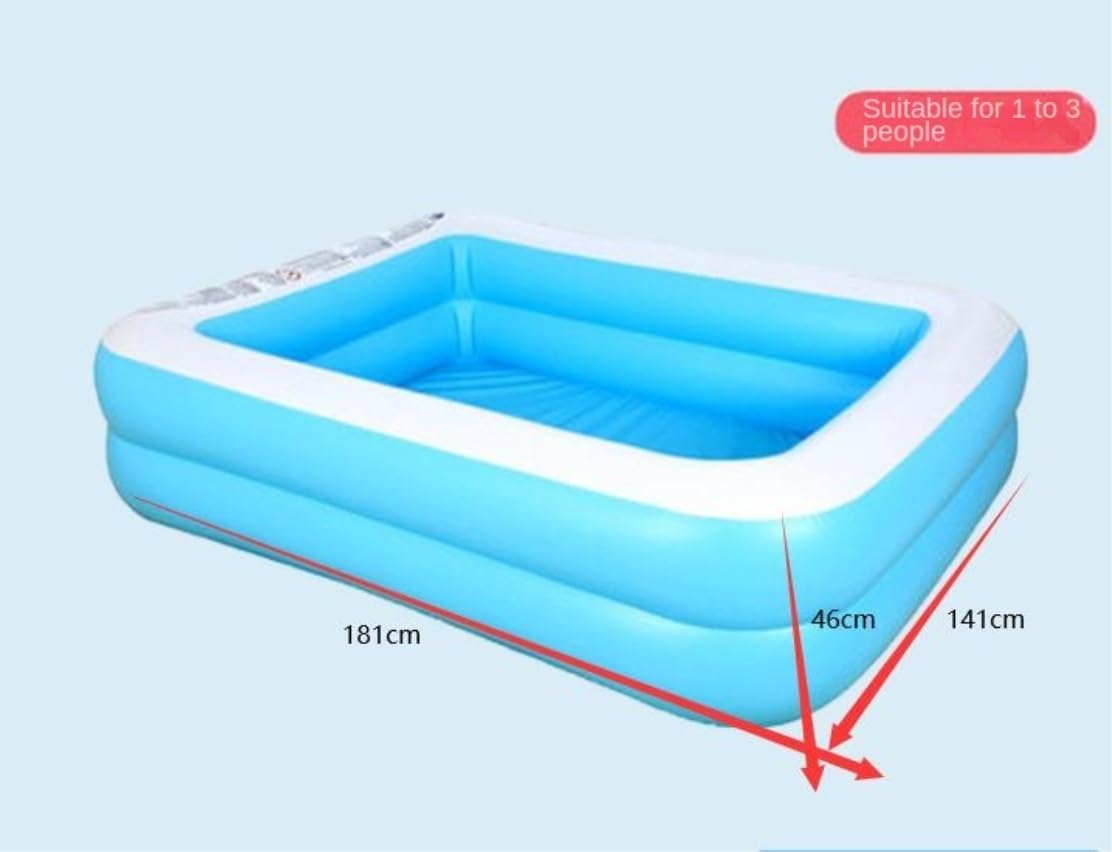 Schwimmbecken, Pool Family Swim Center Aquarium Aufblasbarer Rechteckiger Lounge-Pool Swimmingpool Gartenpool Sommer-Planschbecken(181 * 141 * 46cm)