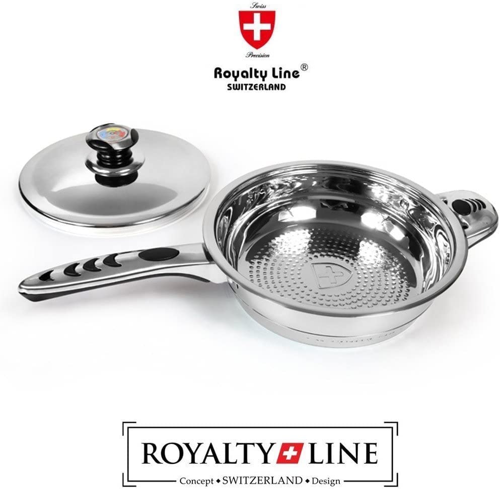 Set da cucina Batteria Pentole 16 pezzi PROFESSIONALE Royalty Line Switzerland, acciaio inox 18/10