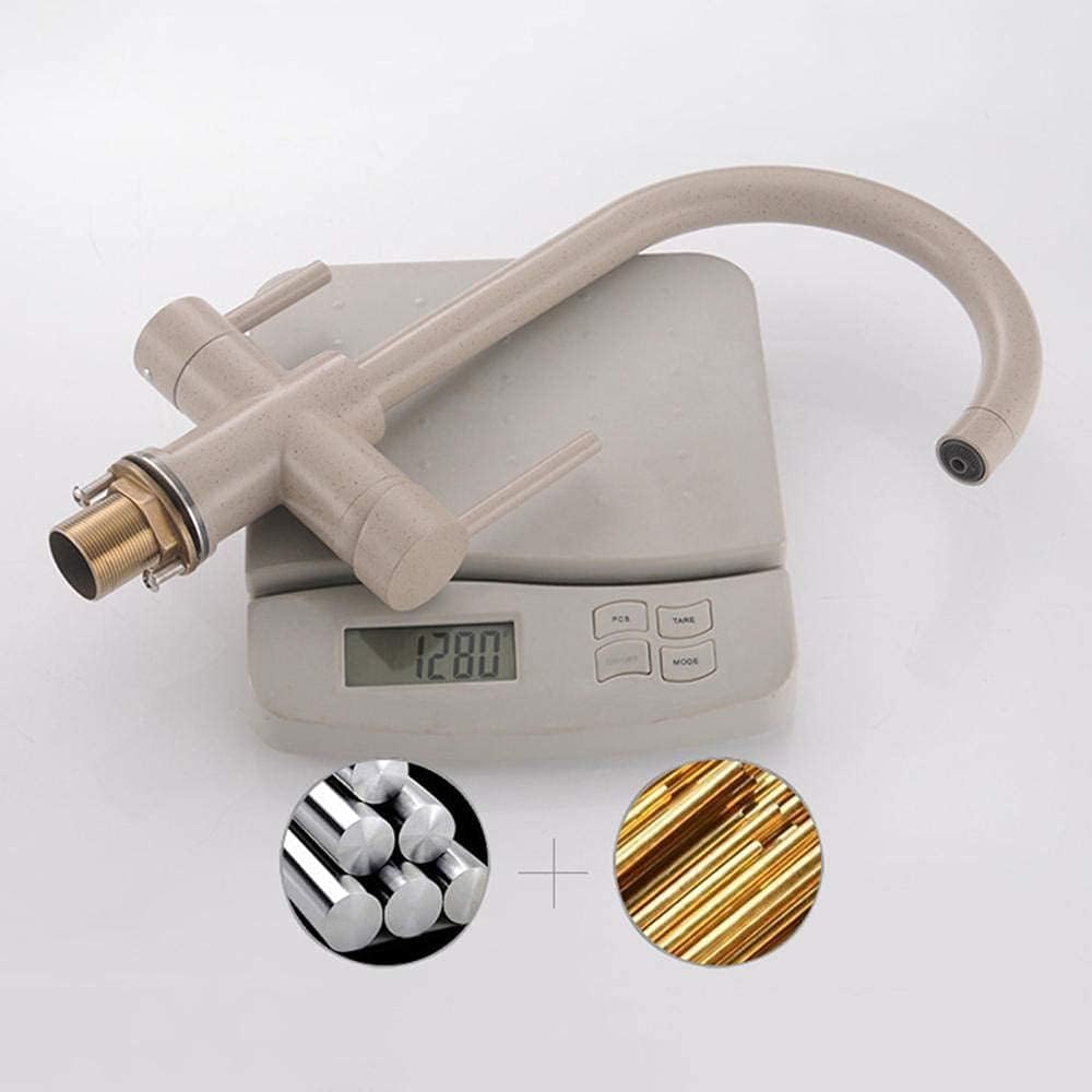 Rubinetto Cucina 3 Vie per Sistemi Osmosi a Avena, Doppia Uscita a Osmosi Rubinetti per Lavelli da Cucina Inversa Rotazione 360, Miscelatore Lavello per Acqua Potabile