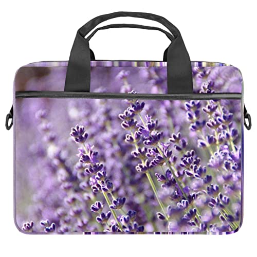 Sacoche ordinateur 13.3 pouces antichoc à motif loup fleur de lavande