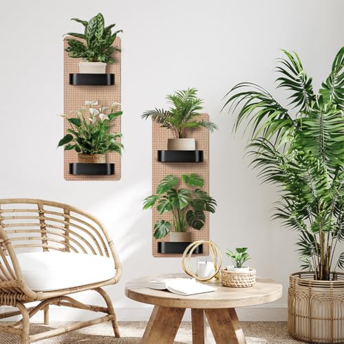 NOPVUFA 2 Pièces Stickers Muraux Vase 3D Sticker Muraux 3D Plante Autocollant Muraux Plante pour Vase Amovibles pour Salon Cuisine Chambre Maison, 30x60cm
