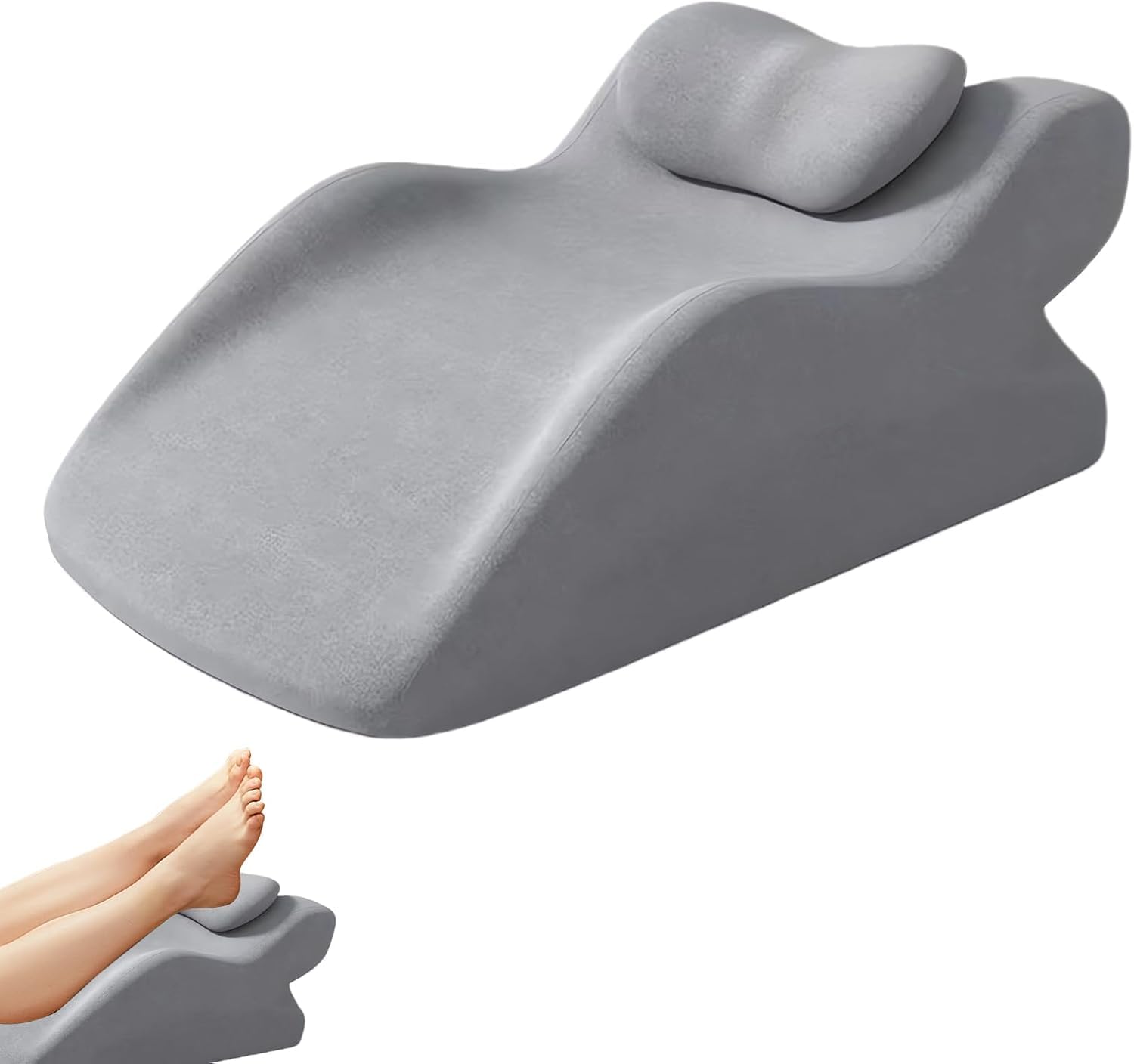 Cojín para piernas elevadas, almohada de cuña para dormir, almohada venosa con espuma viscoelástica, almohada para piernas, cojín de cuña para cama con funda extraíble, para sofá, cama y