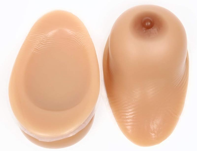 1 par de senos de silicona autoadhesivos para travestis transgénero que forman pechos falsos Inserciones de corpiño en forma de gota de agua, 2,600 g/CupB/7.1 * 4.5 * 2.1in