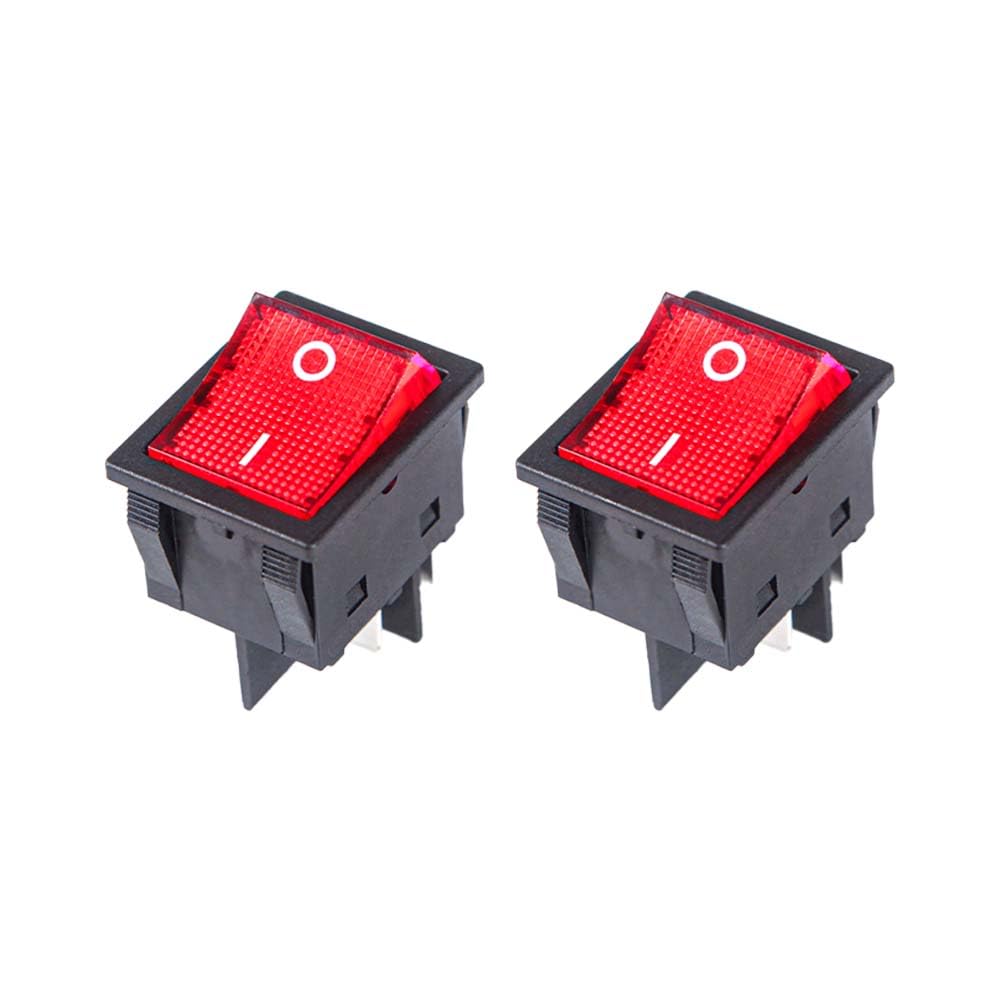 Zyntex 2Pcs DC 30A/36V ON/Off Boat Rocker Toggle Switch 4 Pins with LED Light