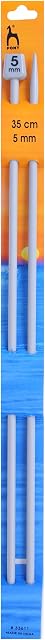 Pony P33611 | Aluminium Single Pointed Knitting Needle | 5mm x 35cm | 2 pack