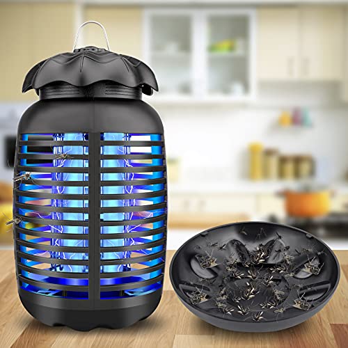 Allinall Bug Zapper,Mosquito Zapper Lamp Outdoor and Indoor Electronic Mosquito Killer 4000V Waterproof Fly Trap Insect Killer with UV Lamp Electric Bug Zapper for Indoor/Outdoor/Home/Kitchen/Patio
