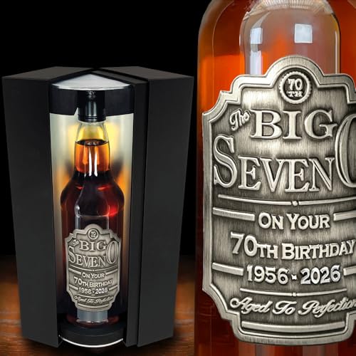 Unique 70th Birthday Gift Idea For Him Men - Award Winning Scotch Whisky Gift Set With Personalised Pewter Label With Birthday Years 1956-2026 - Supplied In A Stunning Presentation Box [EPW09]