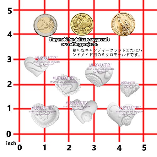 7 Cavities Assorted Hearts Cupcake Topper Fondant Cake Decoration Silicone Mould #TOP3