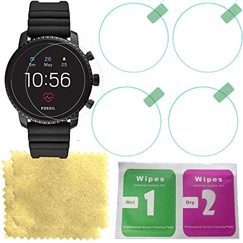 Pellicola salvaschermo in vetro temperato Octelect per Fossil Q Explorist HR (4a generazione) (4 pezzi) - Vetro reale, durezza 9H, anti-impronta