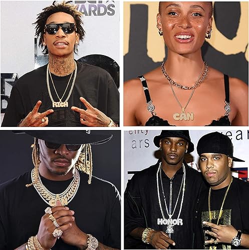 Custom Letter Necklace Gold Name Plate Necklaces Customizable initial Iced Out Pendant Hip Hop Jewelry Personalized Name Chain for Men Women4