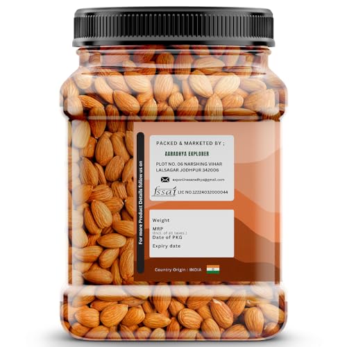 Image of Nutri Petals Natural And Premium California Almond|Quality Badam Giri|Almonds Real Nuts|Whole Natural Badam Dry Fruits(500 Gram)