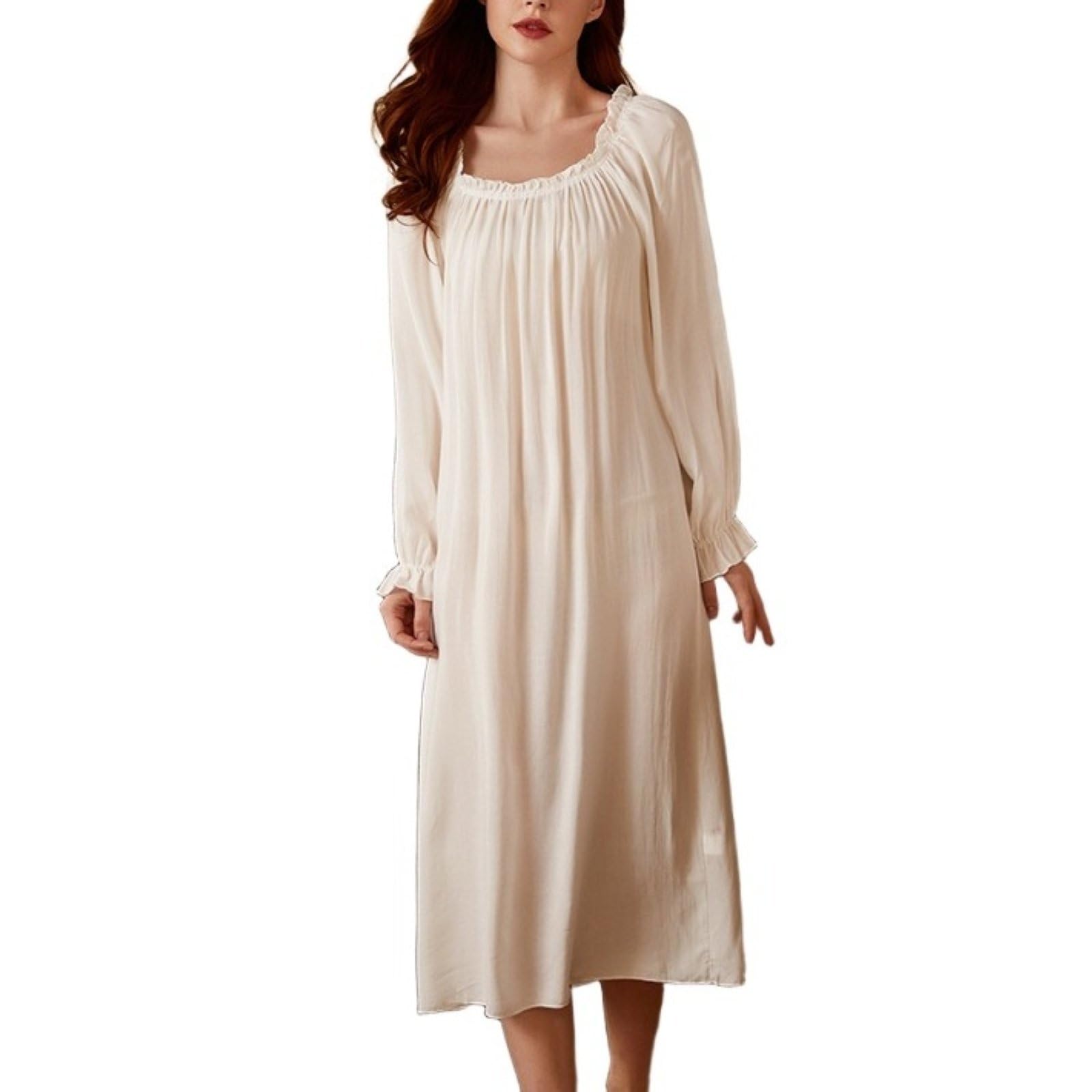 Vestito Da Notte Midi Da Donna Per Vacanza Con Scollo Quadrato Maniche Lunghe Primaverili E Autunnali E Volant