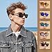 Bauhaus Magnetic Clip on Sunglasses for Men & Women Polarized UV Protection Retro Square Eyeglasses Fit Over Night Driving