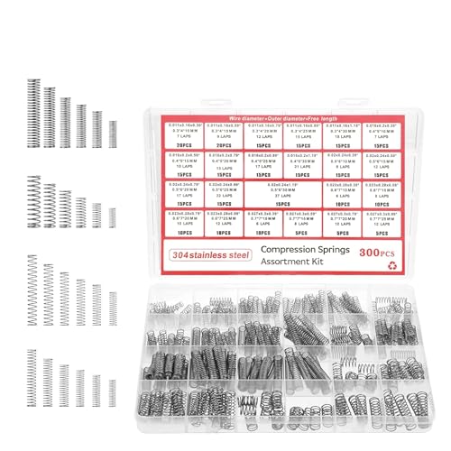 Ruvan 300 Pièces Ressort De Compression, Assortiment De Ressorts 24 Tailles Différentes, Petits Ressorts Pour Projets De Réparation DIY, Ressorts De Tension...