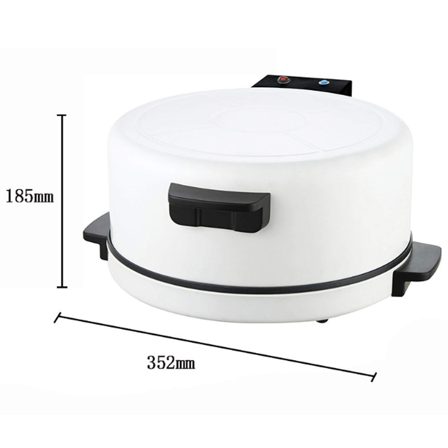 Horno eléctrico Antiadherente de Doble Cara para Pizza, 1800 W, con Luces indicadoras y de Encendido, Placa de cocción de 30 cm, para Pizzas, panqueques, Nachos, Fajitas