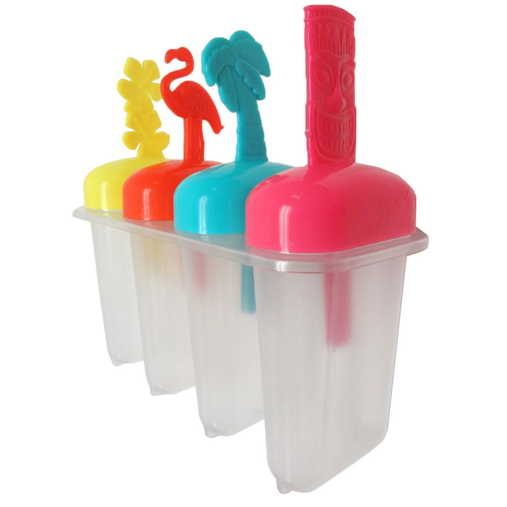 1 Pack Ice Pop Maker 4 Popsicle Molds DIY Icecream Freezer Treat Frozen Yogurt BPA Free 4 Sections Freezer Dessert Homemade Ice Pop Maker Mold Popsicle DIY Icecream Freezer Treat Frozen Yogurt Cake