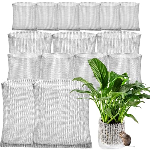 Malla Gopher, 15 Fundas de Malla de Acero Inoxidable, Protector de raíces, para Plantas de jardín, árboles, Verduras, pájaros, Animales al Aire Libre e Interior