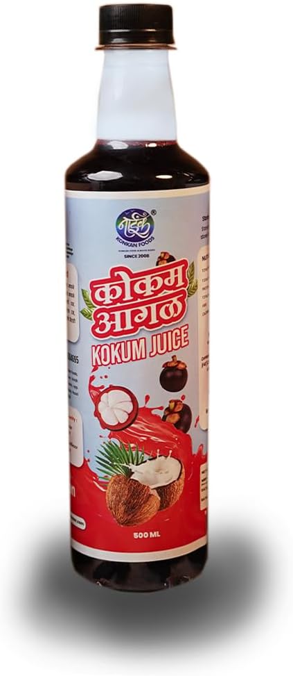 Konkan Foods Kokum Agal - 500ml each (Pack of 2)-1000 ml | Without Sugar | Pure Fruit Extract | Best For Solkadi