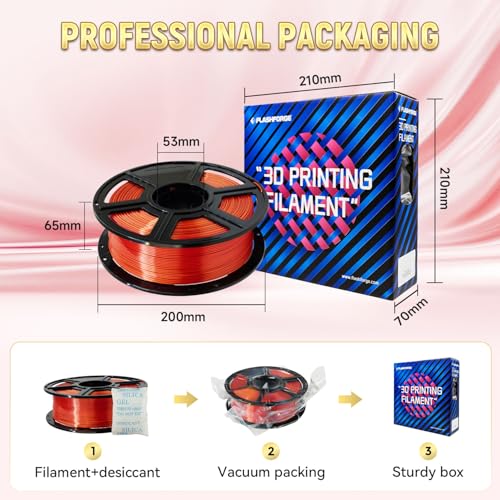 Image of FLASHFORGE Silk PLA Gradient Gold to Red Filament, Silk Multicolored Color Change 3D Printing Filament, Gold Red Shiny Fast Color-Changing Each 8M Gradually, Silky Texture & Ultra-High Glossiness