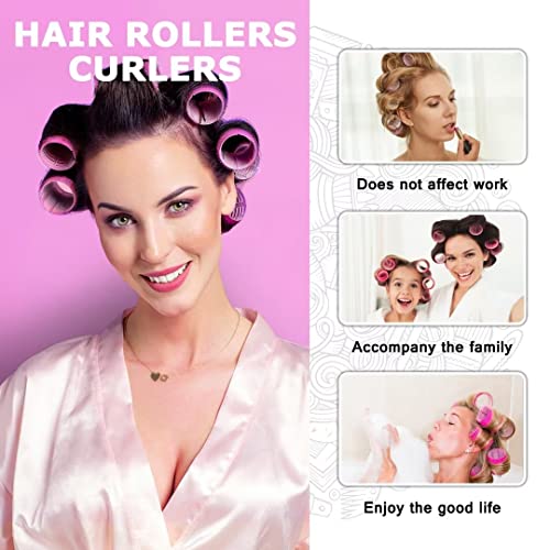 Hair Roller Sets,Self Grip 12 Pcs,Salon Hair Dressing Curlers,Diy Hair Styles,Heatless Hair Curlers, Hair Rollers For Long Hair Medium Hair Short Hair,Lazy Hair Curle,Hair Rollers With Clips,Sungenol 2 Sizes Hair Rollers In 1 Set #TOP7