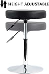 FURWOO Round Step Stool PU Leather Height Adjustable Shop Stool Swivel Counter Stool Office Stool Chair SPA Salon Stool Pedicure Stool Tattoo Stool Small Black