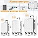 KESSER® Reisekoffer Set 3-teilig | Kofferset ABS Hartschalenkoffer mit Zahlenschloss, Kofferwaage & Reisebrieftasche 360° Rollen | Handgepäck & große Koffer für Business & Reise Trolley Snow White