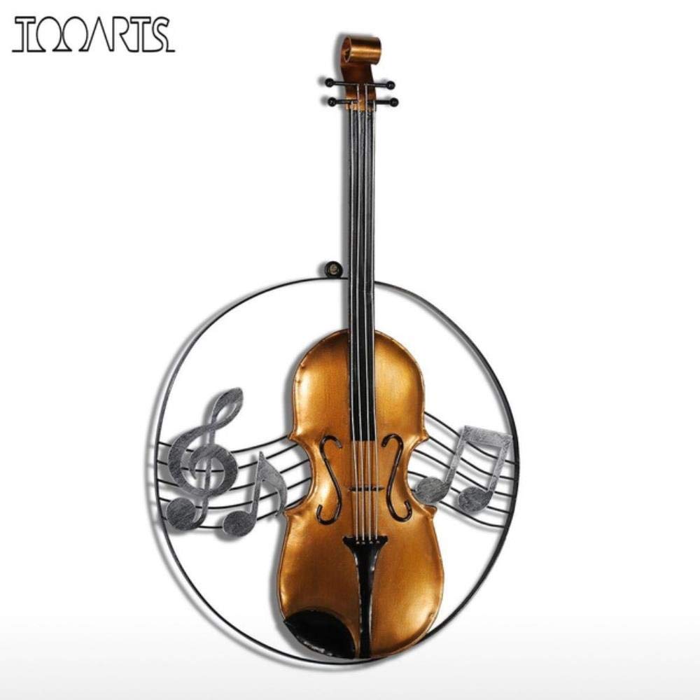 Desktop decoration Metal Wall Sculpture Violin Hanging Ornament Home Decor Wall Hangings Decor Music Instrument Craft Gift,as the photo