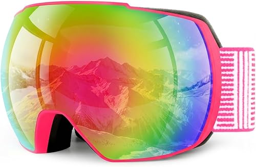 Miniatura 14 de OULAIQI Gafas de esquí de nieve, protección OTG UV400, anti niebla, esquí, patinaje, snowboard, gafas de snowboard para hombres, mujeres y jóvenes