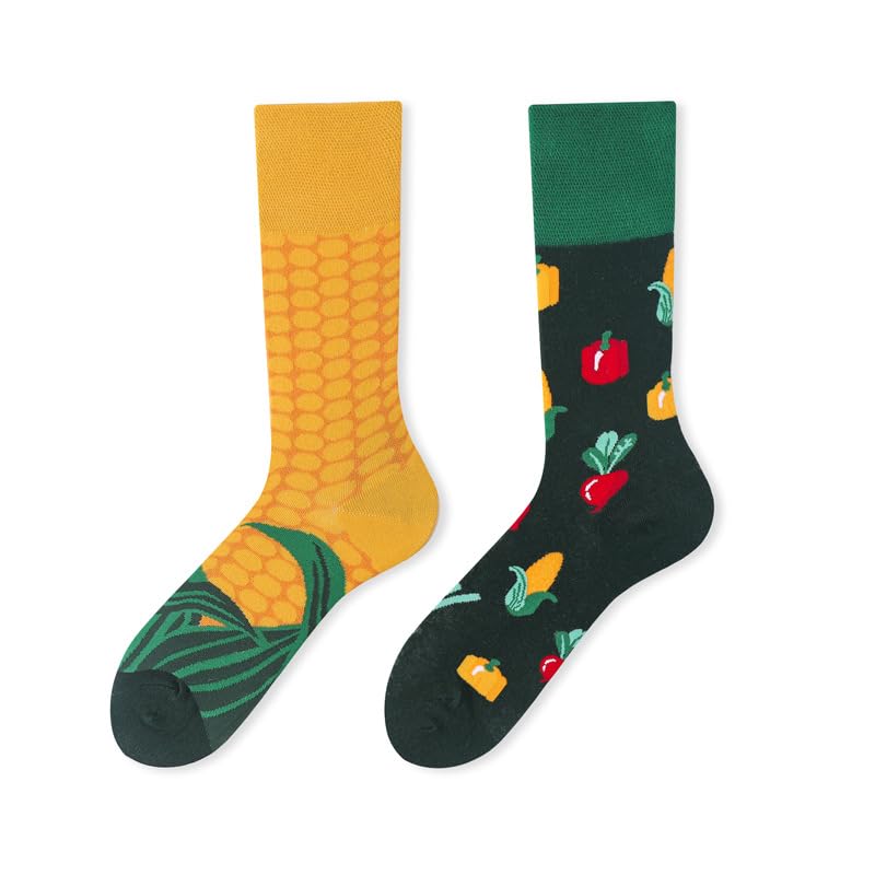 Novelty Socks for Men Women – Coloured Asymmetrical Pattern Funny Crew Socks Sports Casual Dress Sock Fun Stocking Gifts