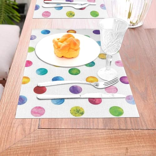 Sets de table tissés lavables antidérapants pour cuisine et extérieur