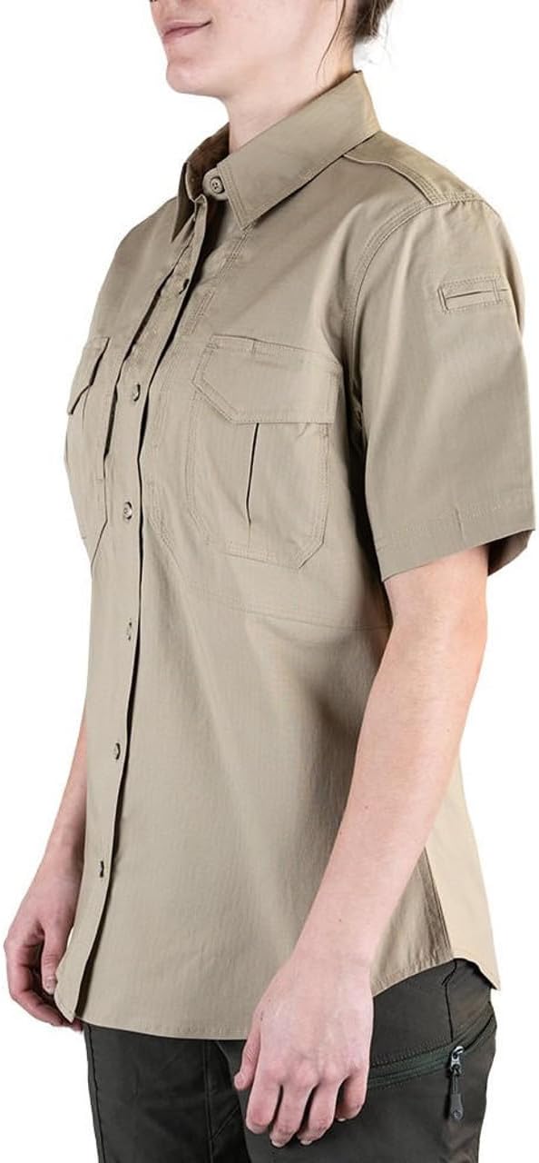 LA Police Gear Women's Short Sleeve Battle Rattle Stretch Field Shirt, Tactical Button Up Ripstop Uniform Shirt for Women - Image 8