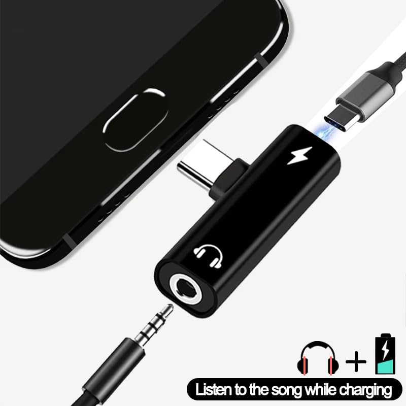 Image of Type-C to 3.5mm Headphone Aux Jack & USB-C Charging 2-in-1 Splitter ? Compatible with iPhone 16 /15 Pro /Pro Max /Plus, iPad 10 /Air 5 /4, OnePlus 12 /11 /10 /9 /8 /7, Nord 2 /CE 4 /3 /2, Redmi Note 14 /13