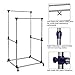 SONGMICS Double Rod Garment Clothing Rack, Rolling Clothes Racks, Hanging Rail on Wheels, Blue ULLR03B