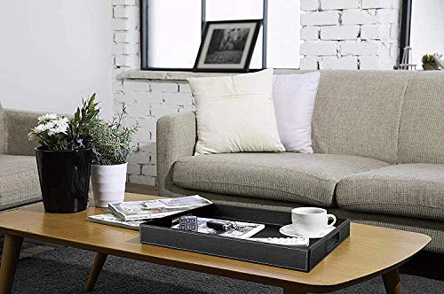 image for HofferRuffer Ostrich Faux Leather Rectangular Decorative Serving Tray 