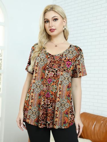 Image of BELAROI Women Plus Size Tops V-Neck Tunics Shirts
