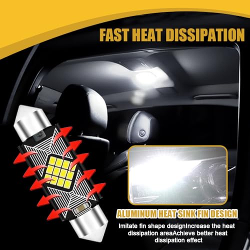 6 luces LED para domo interior de auto, 41mm miniatura 5