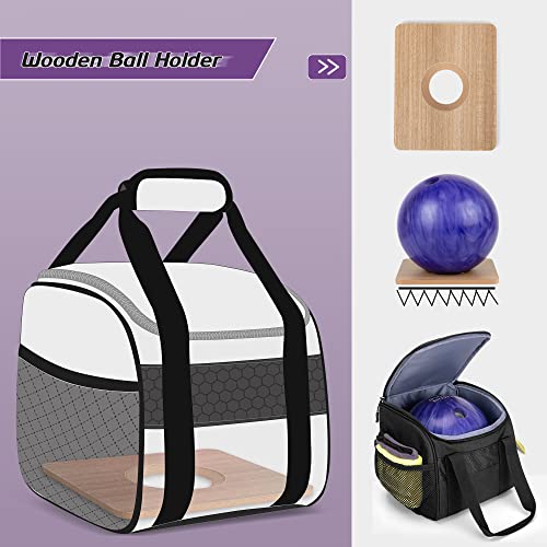 Dsleaf Single Bowling Ball Bag With Wooden Ball Cup, Padded Bowling Tote Bag With Padded Handle For Easy Carrying #TOP1