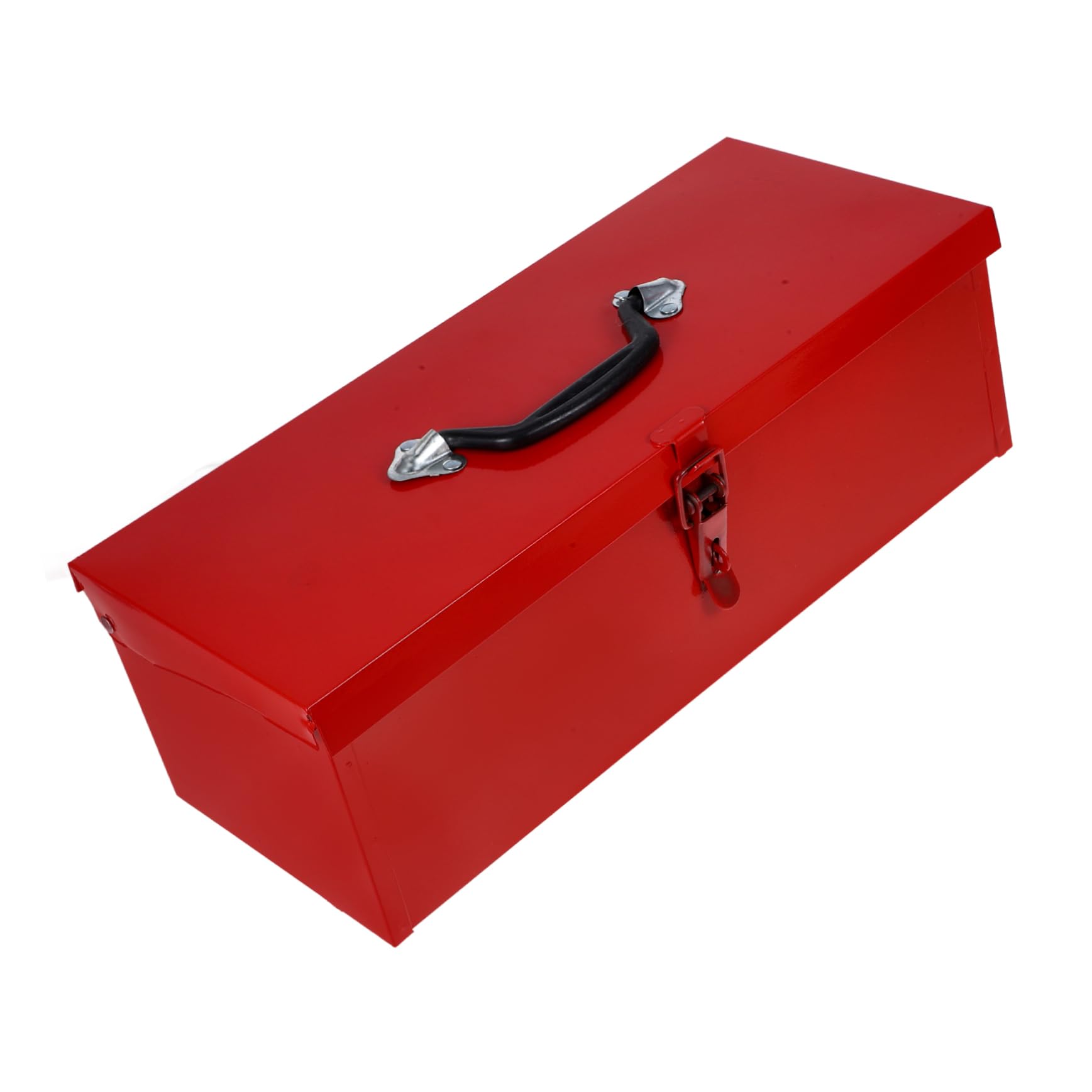 Mipcase Baule Porta Attrezzi in Lamiera di Ferro Rossa, Capienza Ampia e Chiusura a Scatto, Leggero e Robusto per Officina e Garage Stile Casuale