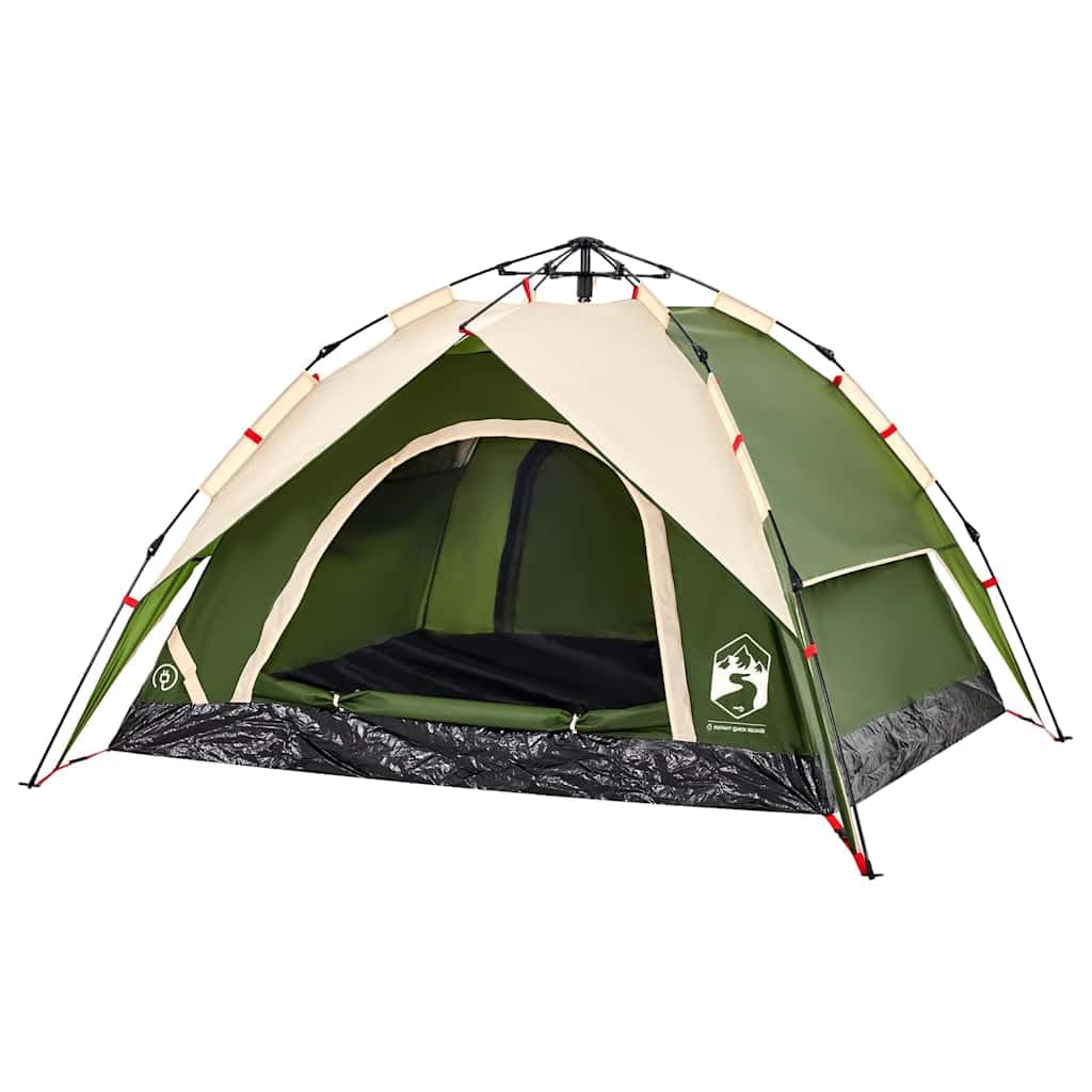 Kuppelzelt Campingzelt Personen Blau mit Quick-Release-System, wasserdichtes Polyester mit PU-Beschichtung, leichte Bodenplane, und E-Anschluss für Outdoor Festival Wandern